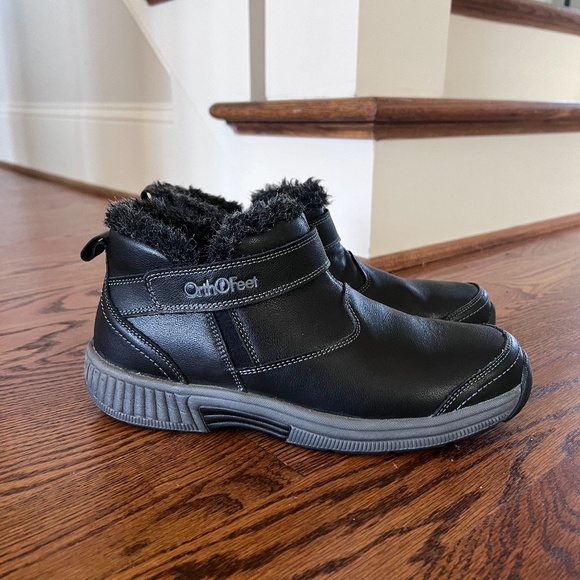 Orthofeet Siena Leather Ankle Boots Black Size 9.5 B Medium NWOT - Picture 3 of 15